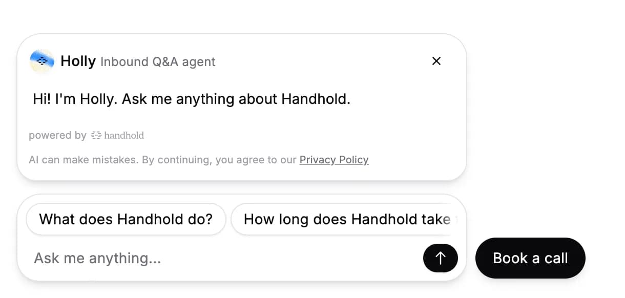The chat panel open on the welcome message, with suggested questions below it